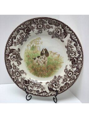 Spode Woodland 10.5” Dinner Plate - English Springer Spaniel Hunting Dogs